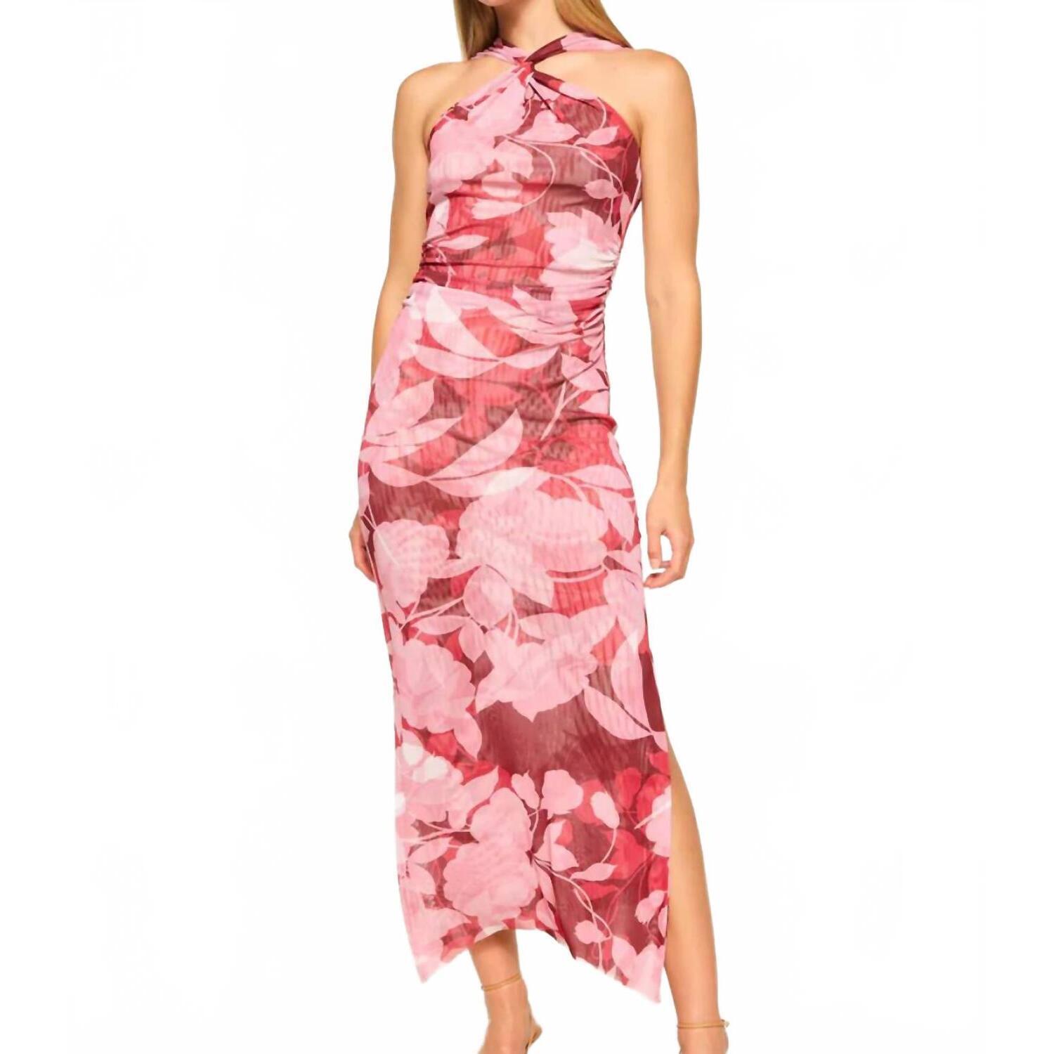 New Misa Los Angeles Women's Elaine Dress In Flora Rosada Mesh
